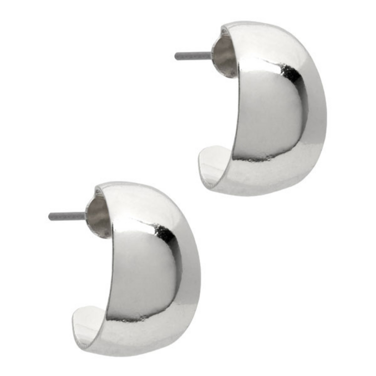 small silver wide body hoop earrings