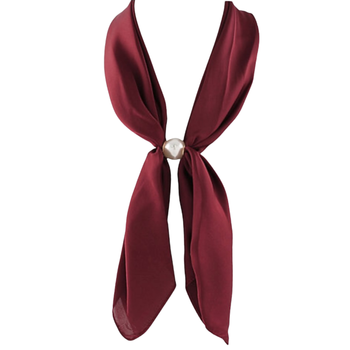 Scarf Necklace with Pearl Accent in wine
