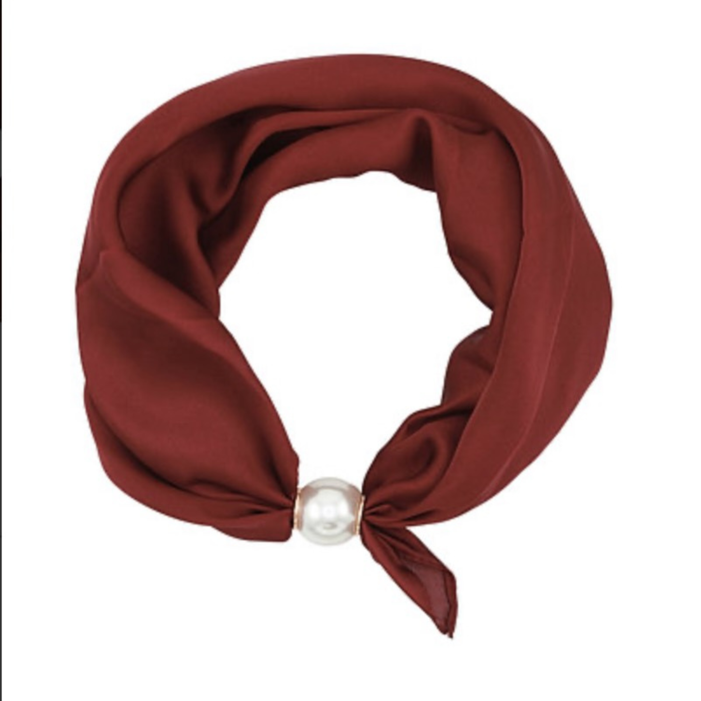Scarf Necklace with Pearl accent in Wine