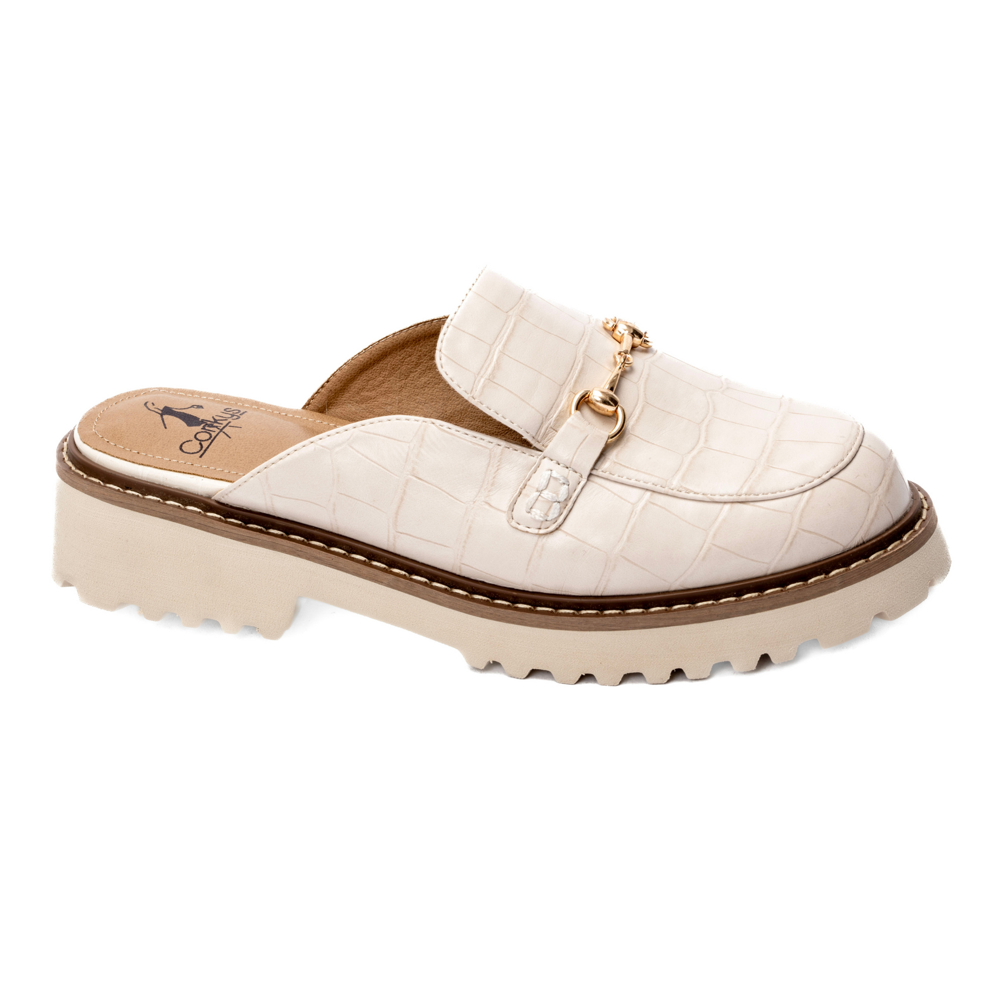 Discover the perfect blend of style and comfort with Wingin' It mules by Corkys. With a unique white snake design and an open back, these mules are the ideal choice for a fashionable yet comfortable shoe. Add a touch of sophistication to any outfit with Corkys, a trusted and well-known brand in the shoe industry.