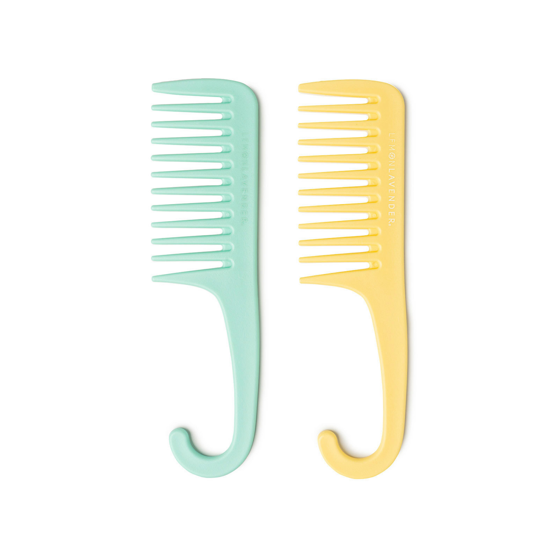 yellow and blue detangling comb combo