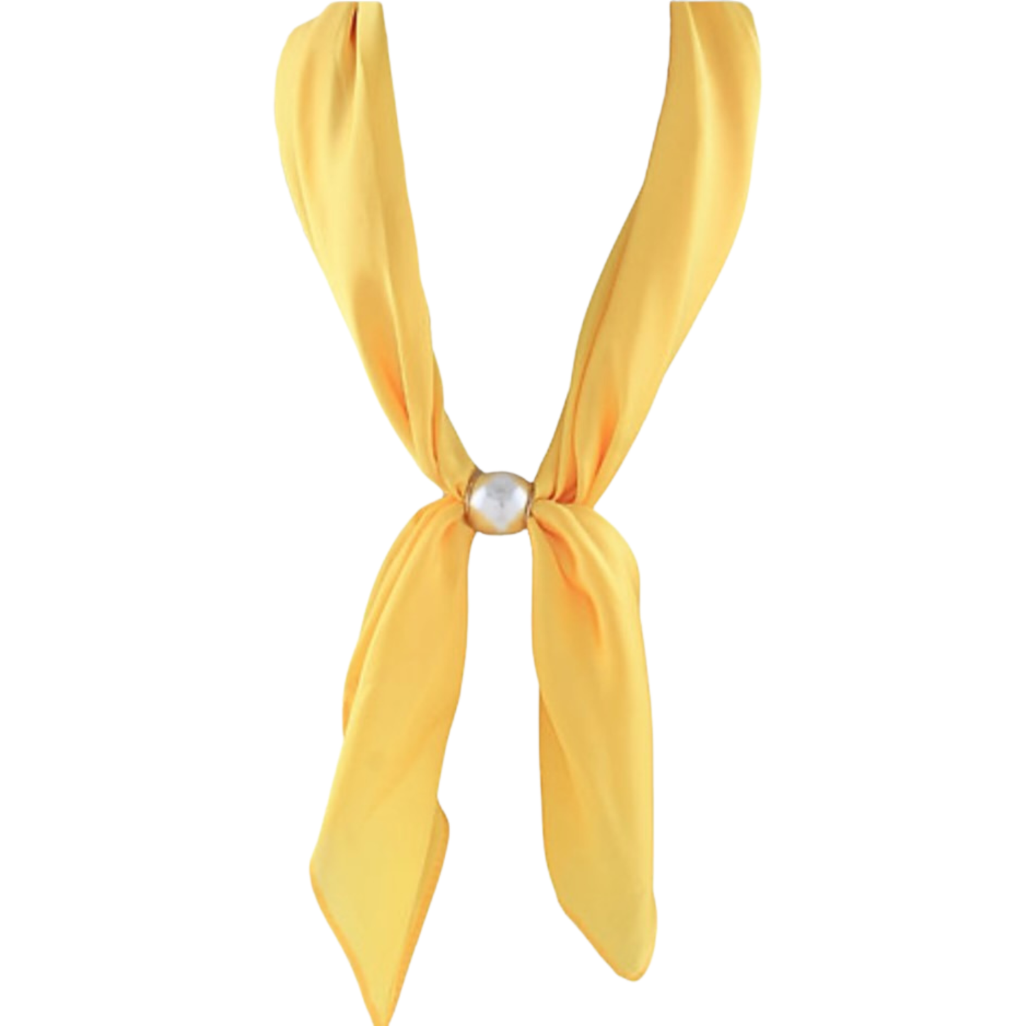 Scarf Necklace with Pearl Accent in yellow