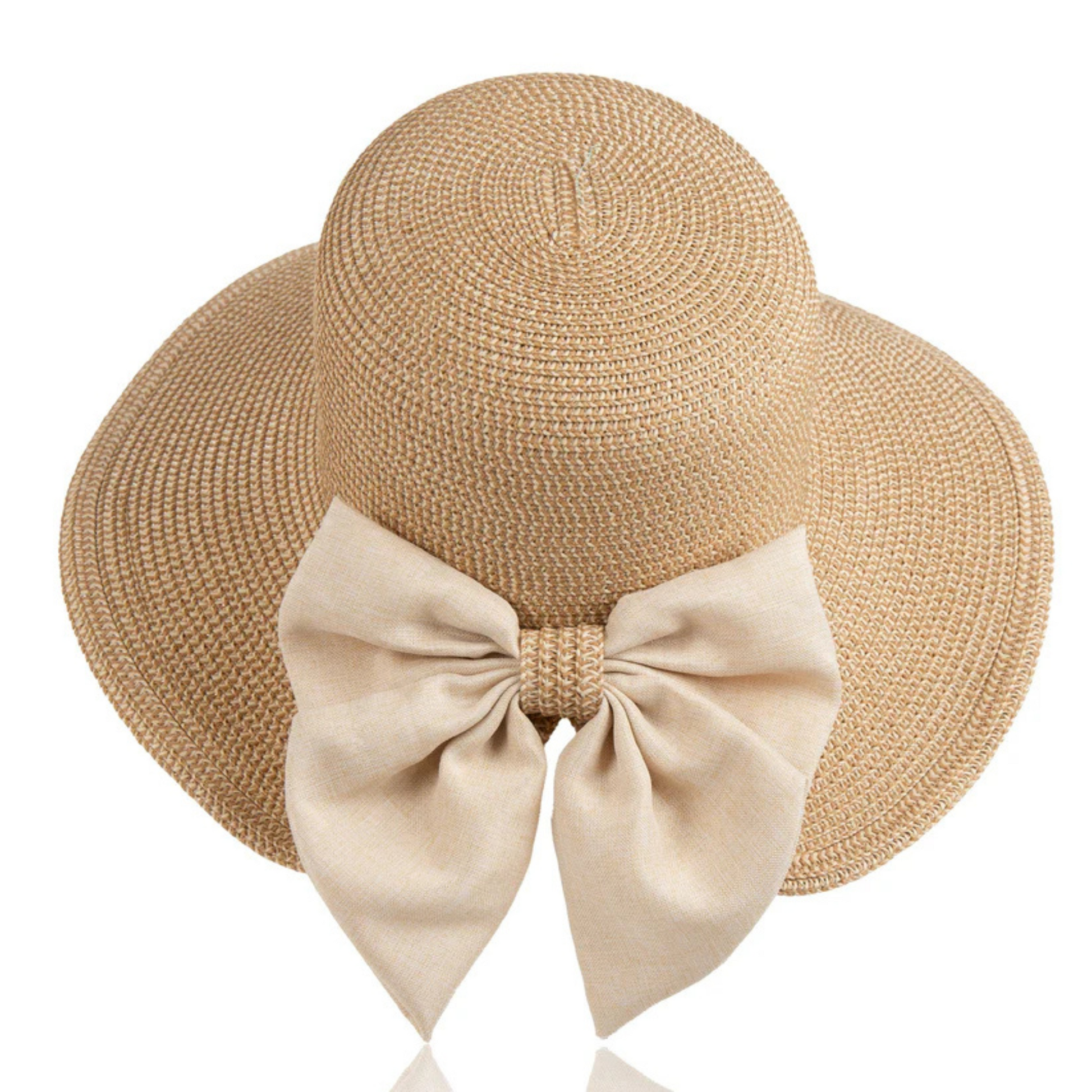 Zaya Boho Hat with sand colored bow