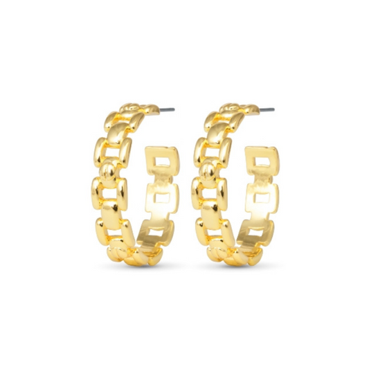 Zoe Polished Gold Huggie Earrings